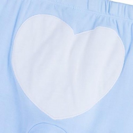 CUTE HEART SHAPE APPLIQUE CHILDREN HAREN PANTS (BLUE)
