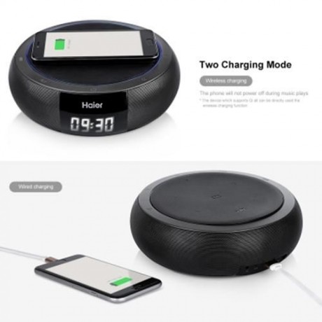 HAIER BLUETOOTH 4.0 SPEAKER QI WIRELESS CHARGING PAD (BLACK)