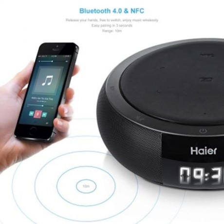 HAIER BLUETOOTH 4.0 SPEAKER QI WIRELESS CHARGING PAD (BLACK)