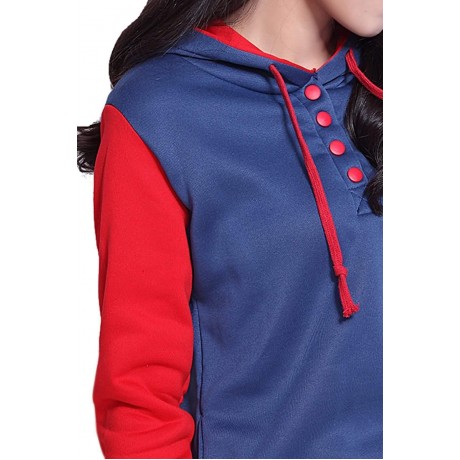 CASUAL POCKETS DESIGN LONG SLEEVE HOODED WOMEN'S SWEATSHIRT