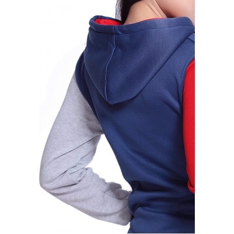 CASUAL POCKETS DESIGN LONG SLEEVE HOODED WOMEN'S SWEATSHIRT
