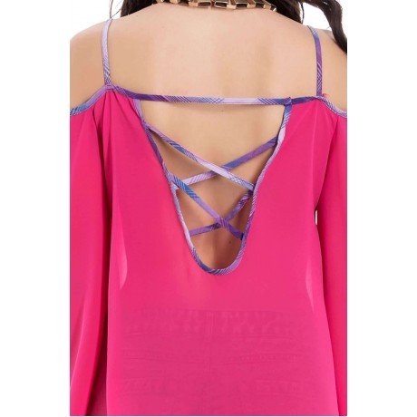 STYLISH SPAGHETTI STRAP LONG SLEEVE BACKLESS WOMEN'S BLOUSE
