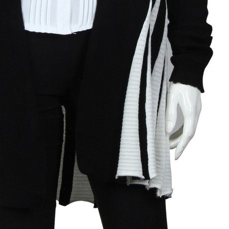 STYLISH LONG SLEEVE COLOR BLOCK CARDIGAN FOR WOMEN