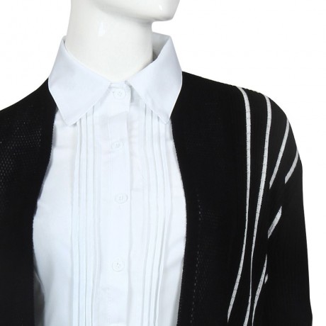 STYLISH LONG SLEEVE COLOR BLOCK CARDIGAN FOR WOMEN