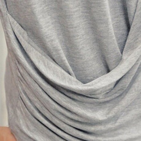 SIMPLE DESIGN SCOOP NECK LONG SLEEVE LOOSE-FITTING T-SHIRT FOR WOMEN