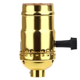 E27 250V SOLID BRASS LIGHT VINTAGE EDISON PENDANT LAMP HOLDER WITH KNOB (GOLDEN)