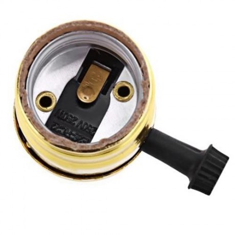 E27 250V SOLID BRASS LIGHT VINTAGE EDISON PENDANT LAMP HOLDER WITH KNOB (GOLDEN)