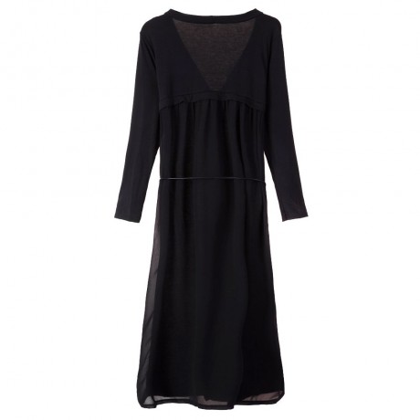 STYLISH CHIFFON SPLICING LONG EDITION LONG SLEEVE WOMEN'S CARDIGAN