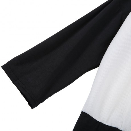 CASUAL SCOOP NECK LONG BATWING SLEEVE SPLICED COLOR BLOCK SLIMMING WOMEN'S T-SHIRT