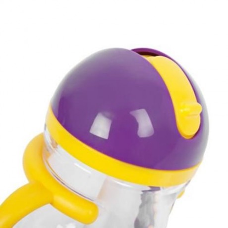 RIKANG 400ML CARTOON PRINT DRINKING STRAW BOTTLE SIPPY CUP WITH HANDLES FOR BABIES (YELLOW