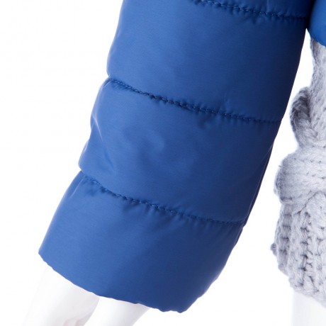 STYLISH HOODED KNITTED SPLICING LONG SLEEVE WOMEN'S DOWN COAT