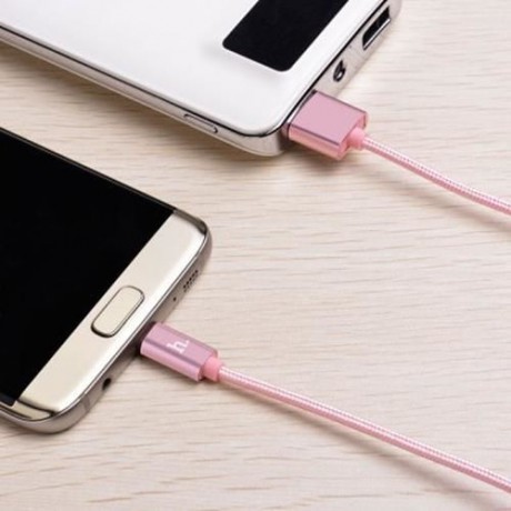 HOCO X2 NYLON KNITTED CHARGING CABLE MICRO USB OUTPUT (ROSE GOLD)