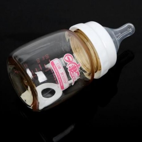 RIKANG 80ML SILICON NIPPLE FEEDING BOTTLE FOR  INFANT NEWBORN BABIES (WHITE)