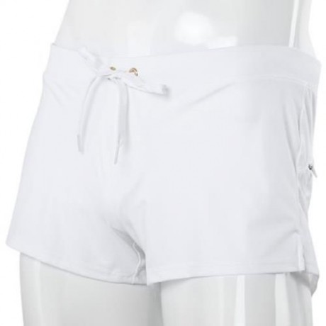 MALE SWIMWEAR BOYSHORTS TRUNKS BRIEFS UNDERPANTS BOXER BEACH PANTS (WHITE)