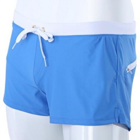 MALE SWIMWEAR BOYSHORTS TRUNKS BRIEFS UNDERPANTS BOXER BEACH PANTS (BLUE)