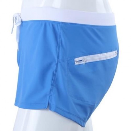 MALE SWIMWEAR BOYSHORTS TRUNKS BRIEFS UNDERPANTS BOXER BEACH PANTS (BLUE)
