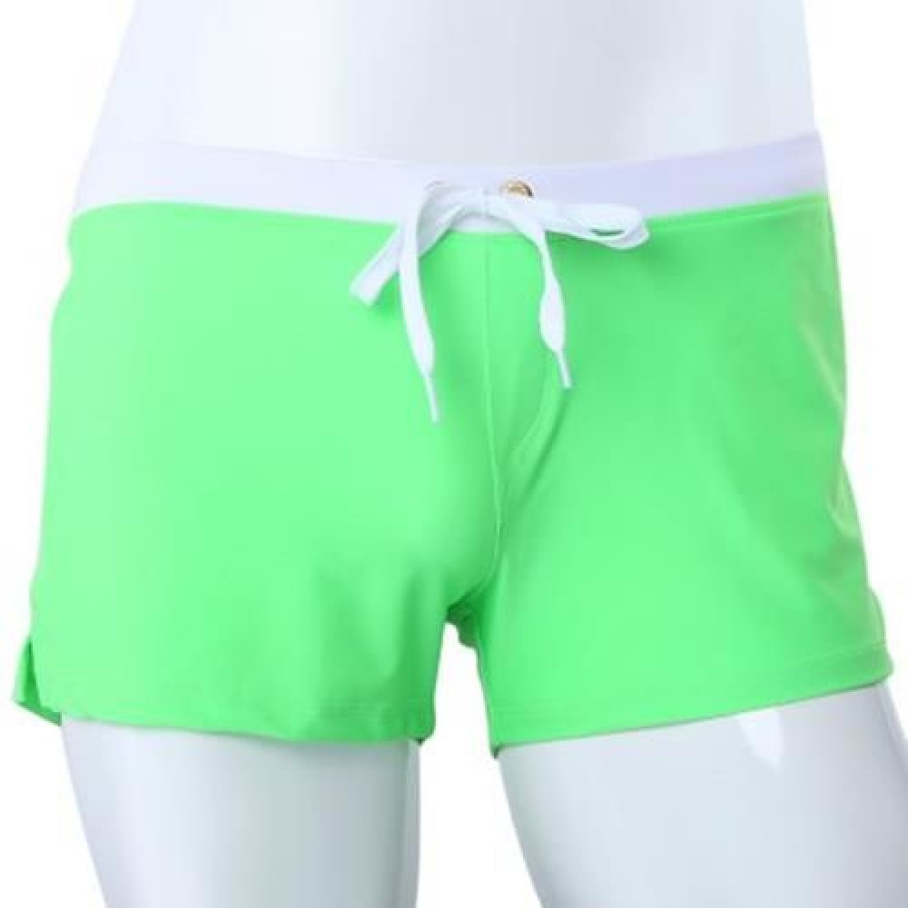 MALE SWIMWEAR BOYSHORTS TRUNKS BRIEFS UNDERPANTS BOXER BEACH PANTS (GREEN)