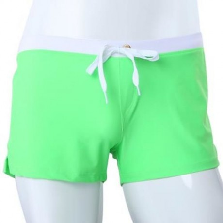 MALE SWIMWEAR BOYSHORTS TRUNKS BRIEFS UNDERPANTS BOXER BEACH PANTS (GREEN)
