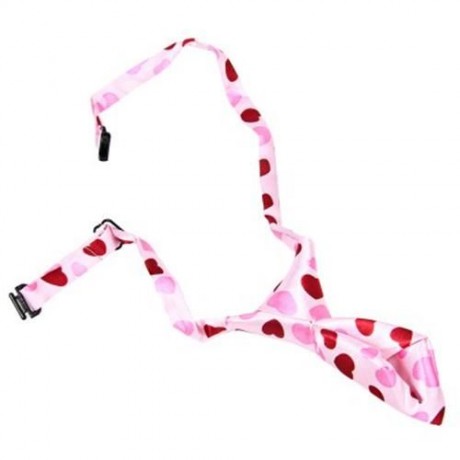 PRINTED PET TIE DOG CAT NECKTIE DOGGIE TEDDY CHIHUAHUA PAPILLON ORNAMENT (PINK)