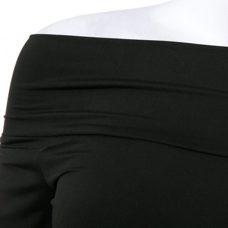 SEXY BOAT NECK LONG SLEEVE SOLID COLOR T-SHIRT FOR WOMEN
