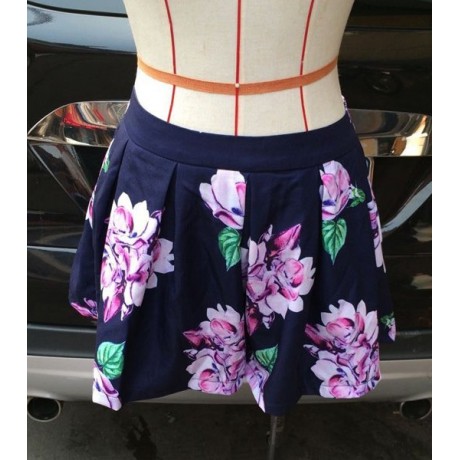 SEXY ROUND NECK BACKLESS FLORAL PRINT SUIT