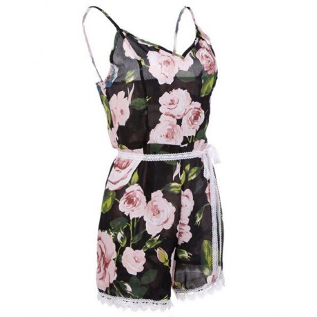WOMEN'S SEXY SPAGHETTI STRAP FLORAL PRINT ROMPERS (COLORMIX, SIZE S/L)
