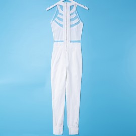 SLEEVELESS MESH BODYCON JUMPSUIT