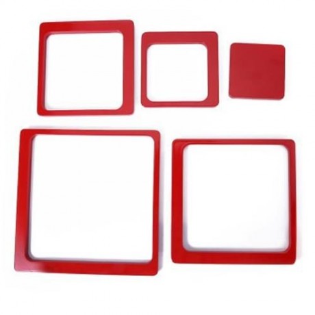 5PCS SQUARE MOUNTED PHOTO FRAME WOODEN WALL HANGING COMBINATION HOME FURNISHING DECORATION