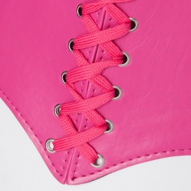 CHIC LACE UP WIDE SOLID COLOR WAIST BELT FOR WOMEN