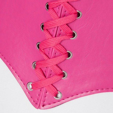 CHIC LACE UP WIDE SOLID COLOR WAIST BELT FOR WOMEN