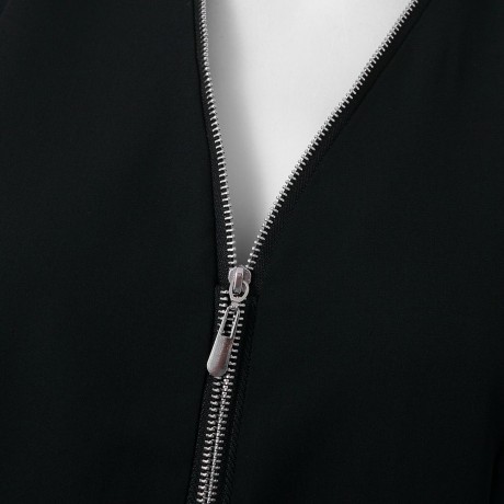 STYLISH V-NECK 3/4 SLEEVE CHIFFON SPLICED ZIPPERED WOMEN'S JACKET