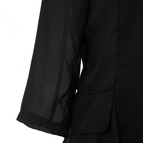 STYLISH V-NECK 3/4 SLEEVE CHIFFON SPLICED ZIPPERED WOMEN'S JACKET