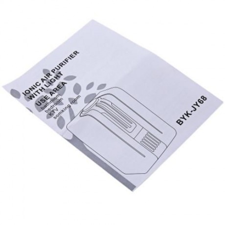 BYK - JY68 NEGATIVE ION GENERATOR IONIC AIR PURIFIER WITH LIGHT REMOVE FORMALDEHYDE SMOKE 