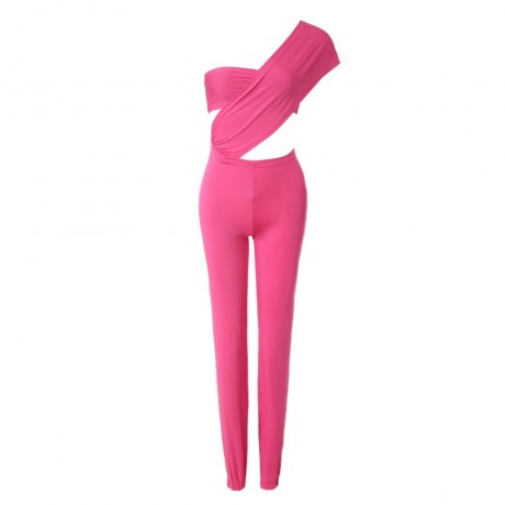 SEXY ONE SHOULDER SOLID COLOR JUMPSUIT FOR WOMEN