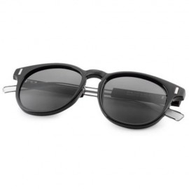 CASUAL UNISEX NAIL DESIGN COLOR COATED ROUND FRAME HOLLOW SUNGLASSES (BLACK GREY)