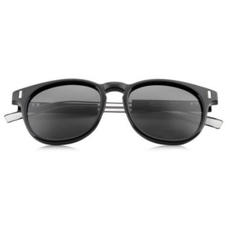 CASUAL UNISEX NAIL DESIGN COLOR COATED ROUND FRAME HOLLOW SUNGLASSES (BLACK GREY)