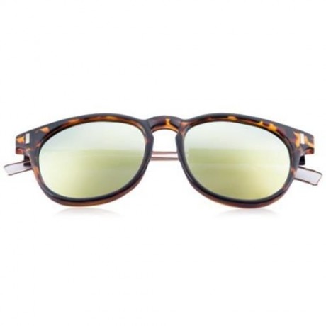 CASUAL UNISEX NAIL DESIGN COLOR COATED ROUND FRAME HOLLOW SUNGLASSES (TORTOISESHELL)