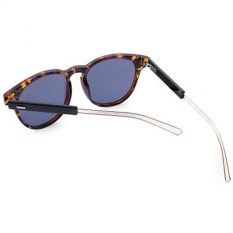 CASUAL UNISEX NAIL DESIGN COLOR COATED ROUND FRAME HOLLOW SUNGLASSES (TORTOISESHELL)