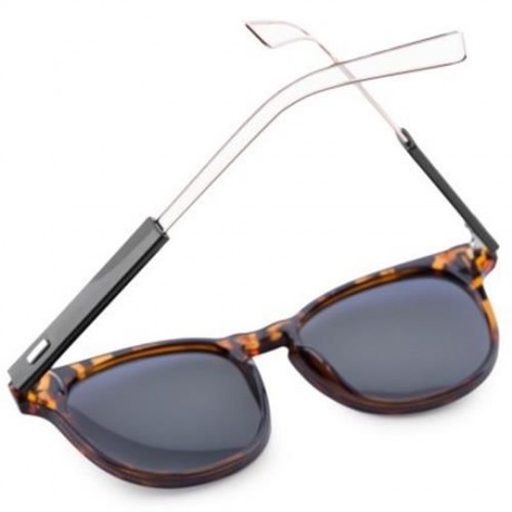 CASUAL UNISEX NAIL DESIGN COLOR COATED ROUND FRAME HOLLOW SUNGLASSES (TORTOISESHELL)