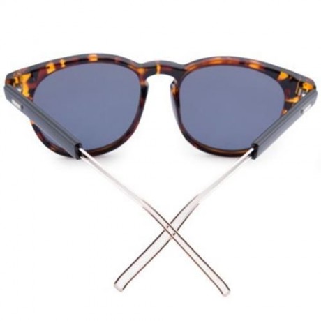 CASUAL UNISEX NAIL DESIGN COLOR COATED ROUND FRAME HOLLOW SUNGLASSES (TORTOISESHELL)