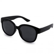VINTAGE UNISEX THICK ROUND FRAME CLEAR LENS GRADIENT SUNGLASSES (BLACK FRAME   GREY LENS)