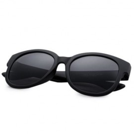 VINTAGE UNISEX THICK ROUND FRAME CLEAR LENS GRADIENT SUNGLASSES (BLACK FRAME   GREY LENS)