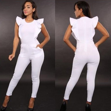WOMEN'S FLOUNCE JUMPSUIT (BLACK, SIZE S/M/L)