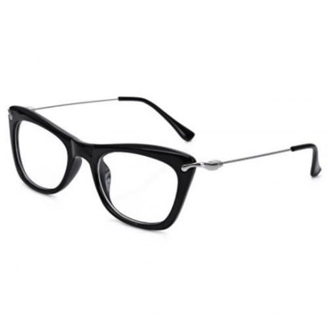 SIMPLE GIRLS CAT DESIGN LIGHTNESS METAL LEG SLIMMING MYOPIA GLASSES (#1)