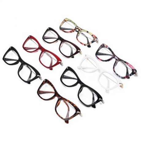 SIMPLE GIRLS CAT DESIGN LIGHTNESS METAL LEG SLIMMING MYOPIA GLASSES (#1)