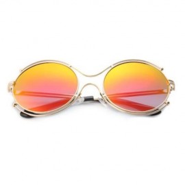 STYLISH LADIES COLOR COATED HOLLOW ROUND FRAME SUNGLASSES (#2)