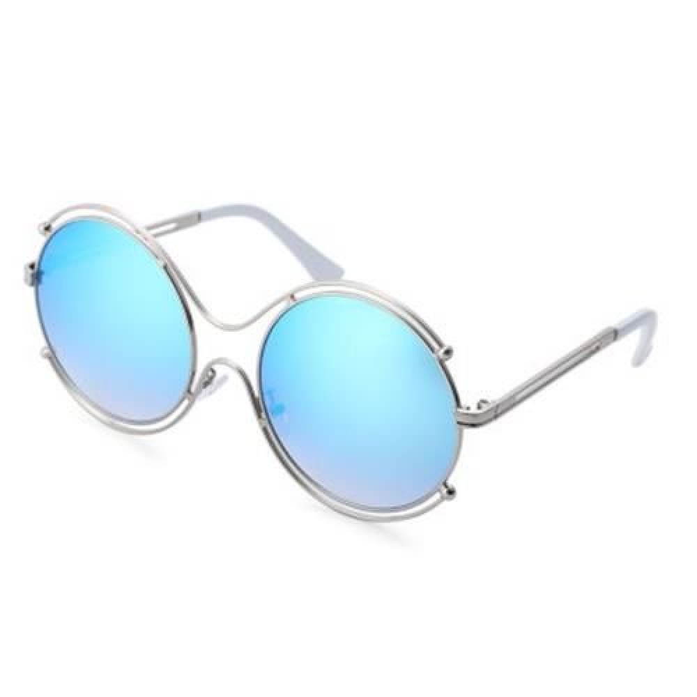 STYLISH LADIES COLOR COATED HOLLOW ROUND FRAME SUNGLASSES (#4)