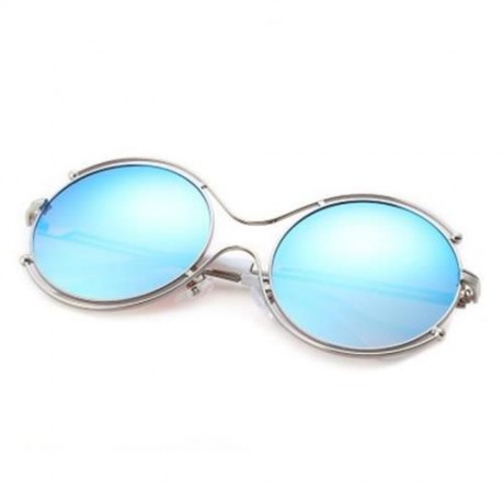 STYLISH LADIES COLOR COATED HOLLOW ROUND FRAME SUNGLASSES (#4)