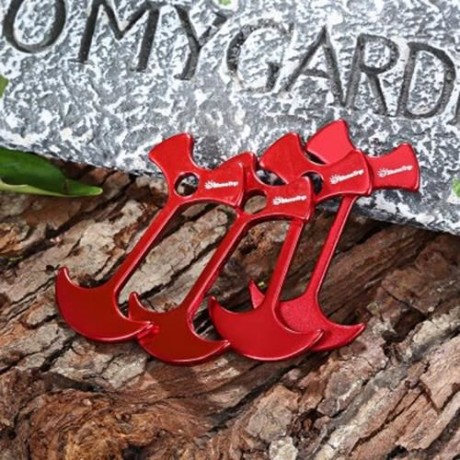 4PCS SHINETRIP LIGHTWEIGHT TENT PEG ROPE GRIP LOOP BUCKLE FLOOR NAIL TRAVEL KIT (RED)