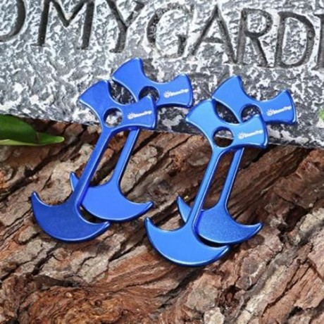 4PCS SHINETRIP LIGHTWEIGHT TENT PEG ROPE GRIP LOOP BUCKLE FLOOR NAIL TRAVEL KIT (BLUE)
